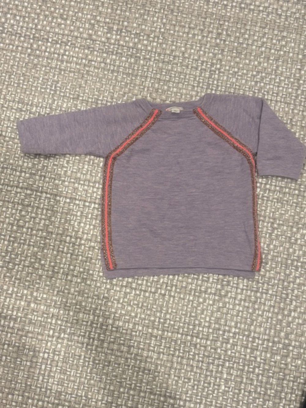Crewcuts Lavender Pullover with Coral Trim